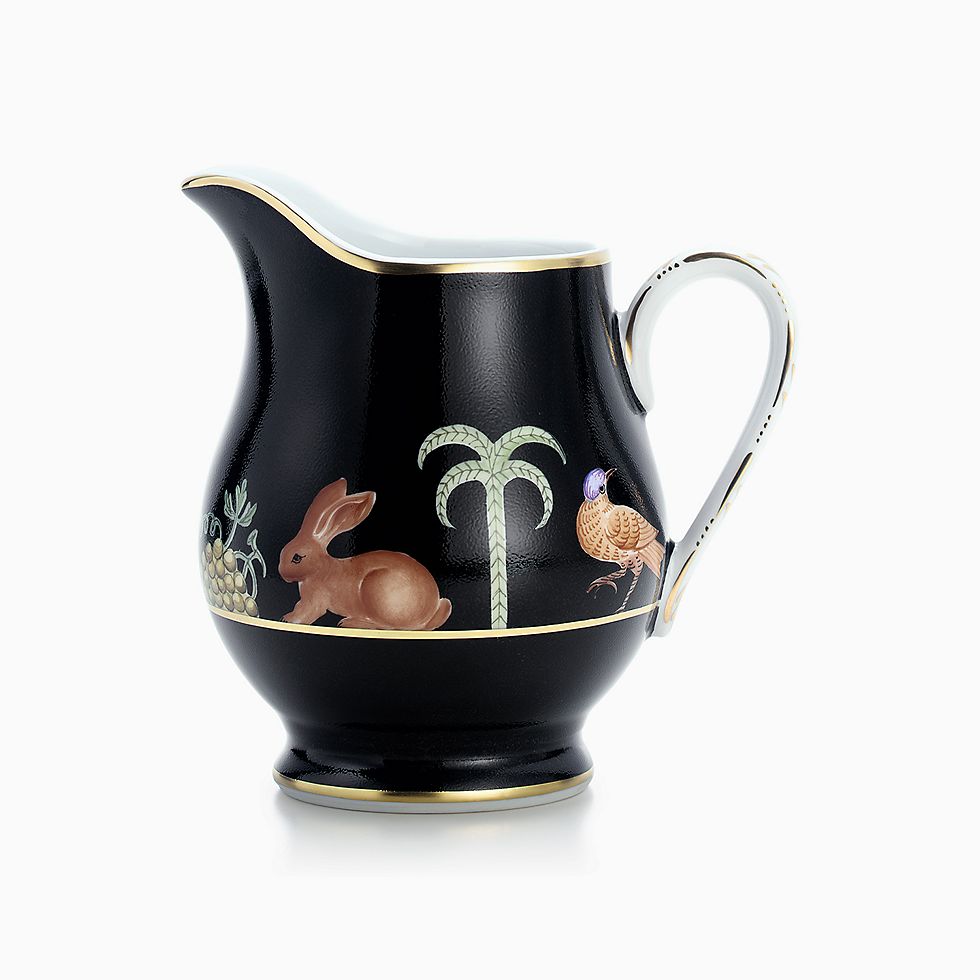 Black Shoulder cream pitcher in Limoges porcelain.