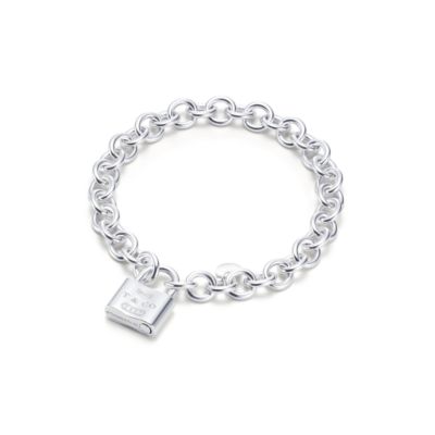 Tiffany & Co 1837 Silver Padlock Lock Charm Bracelet eBay