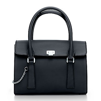 Margo satchel in onyx smooth leather. More colors available.