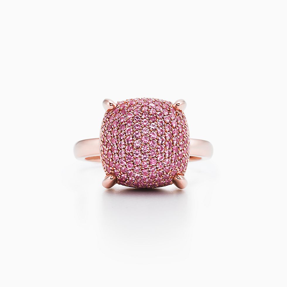 Paloma's Sugar Stacks ring in 18k rose gold with pink sapphires.