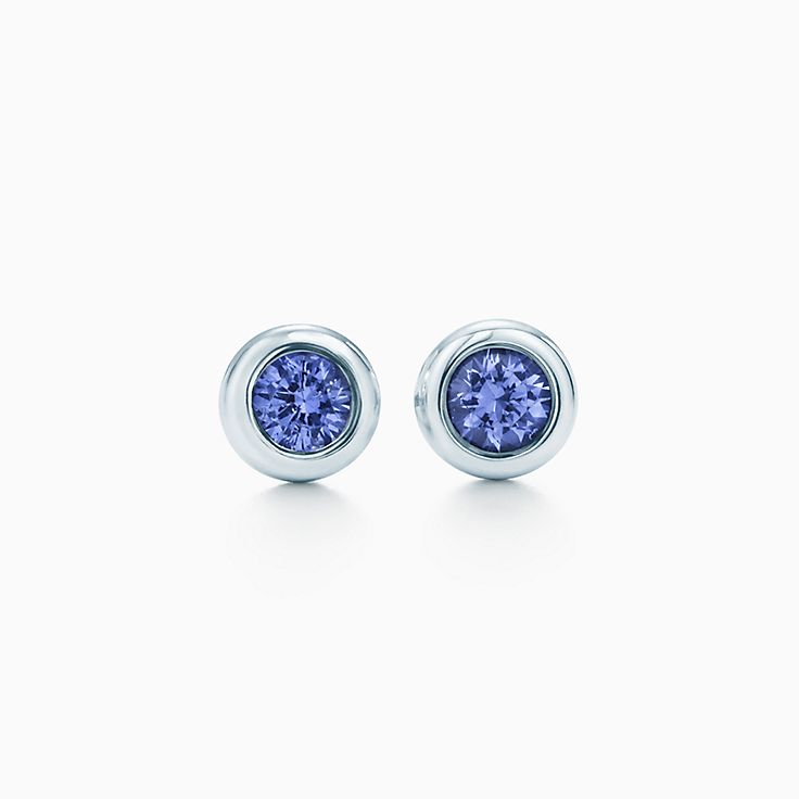 Elsa Peretti® Color by the Yard earrings in sterling silver with tanzanites.