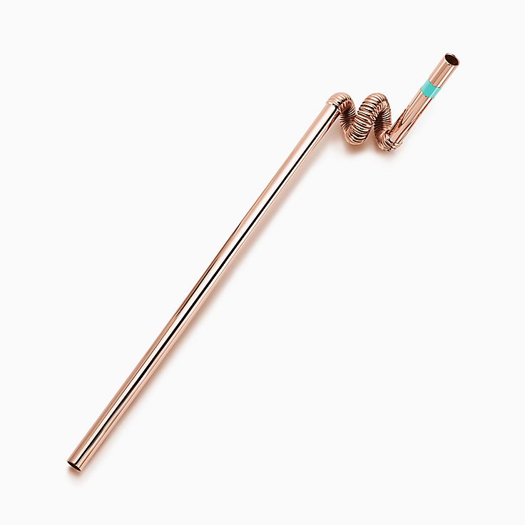 Everyday Objects rose gold vermeil crazy straw.