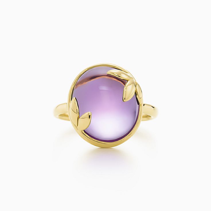 Paloma Picasso® Olive Leaf ring in 18k gold with an amethyst.