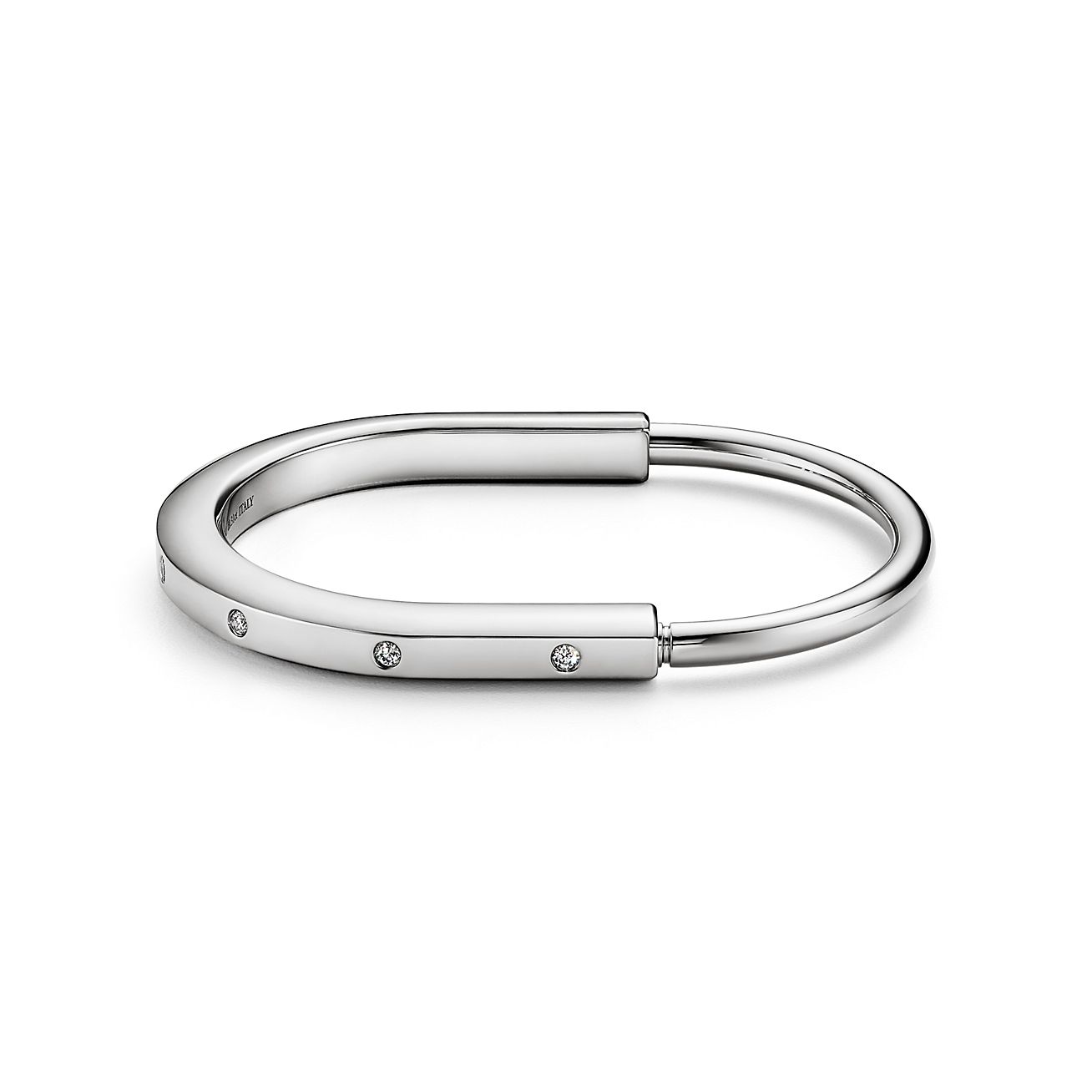 ティファニー ロック バングル ダイヤモンド アクセント ホワイトゴールド | Tiffany & Co.