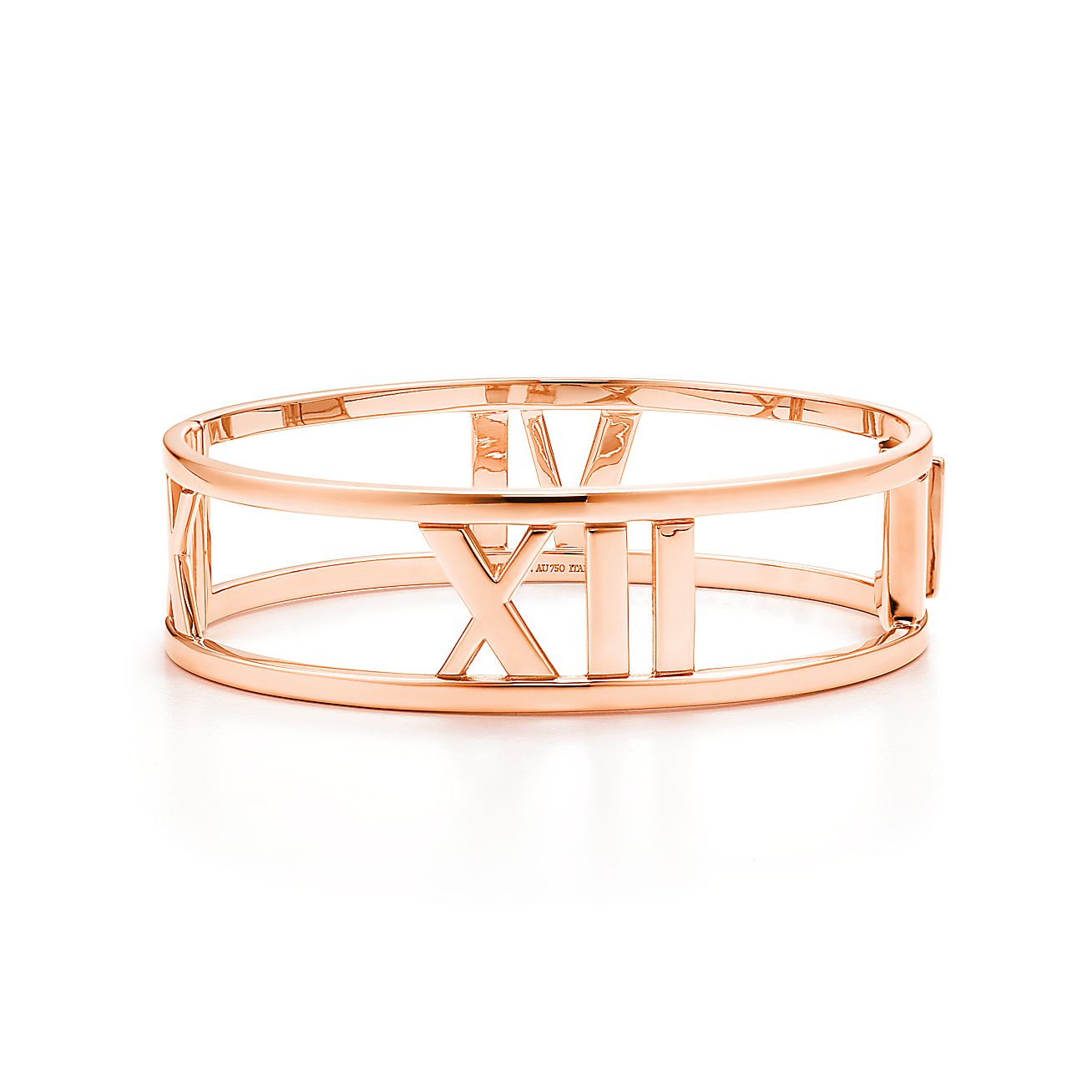 Atlas® open hinged bangle in 18k rose gold, medium. Tiffany & Co.