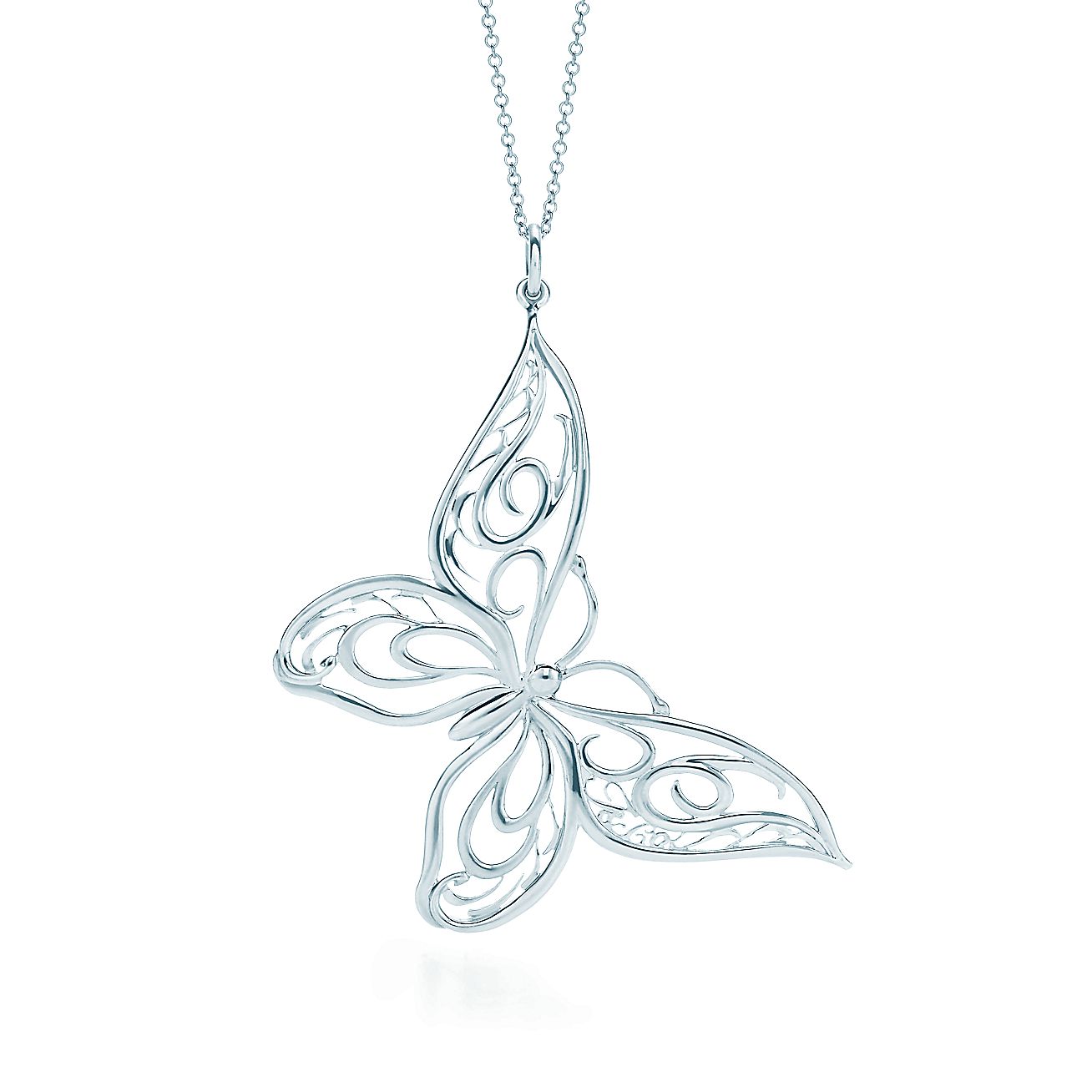 Butterfly pendant in sterling silver, large. Tiffany & Co.