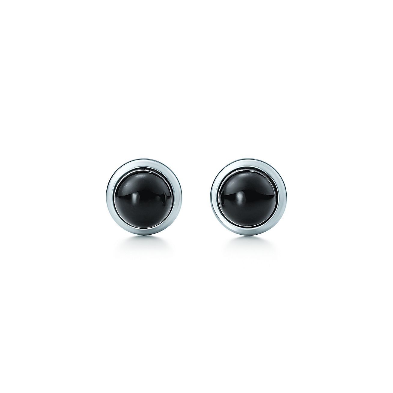 Elsa Peretti® Color by the Yard earrings in sterling silver with black jade.