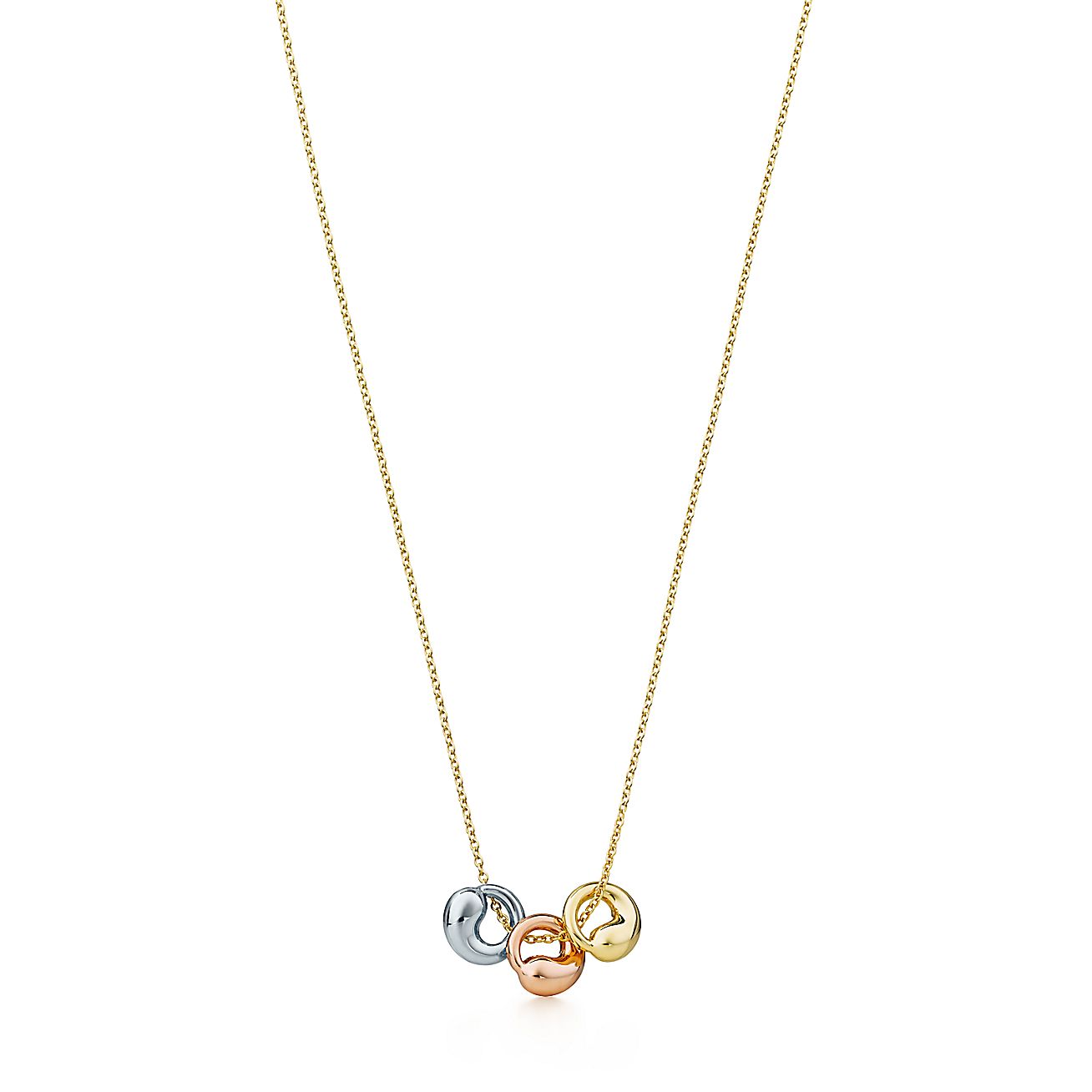 Elsa Peretti® Eternal Circle pendant in 18k yellow, rose and white gold