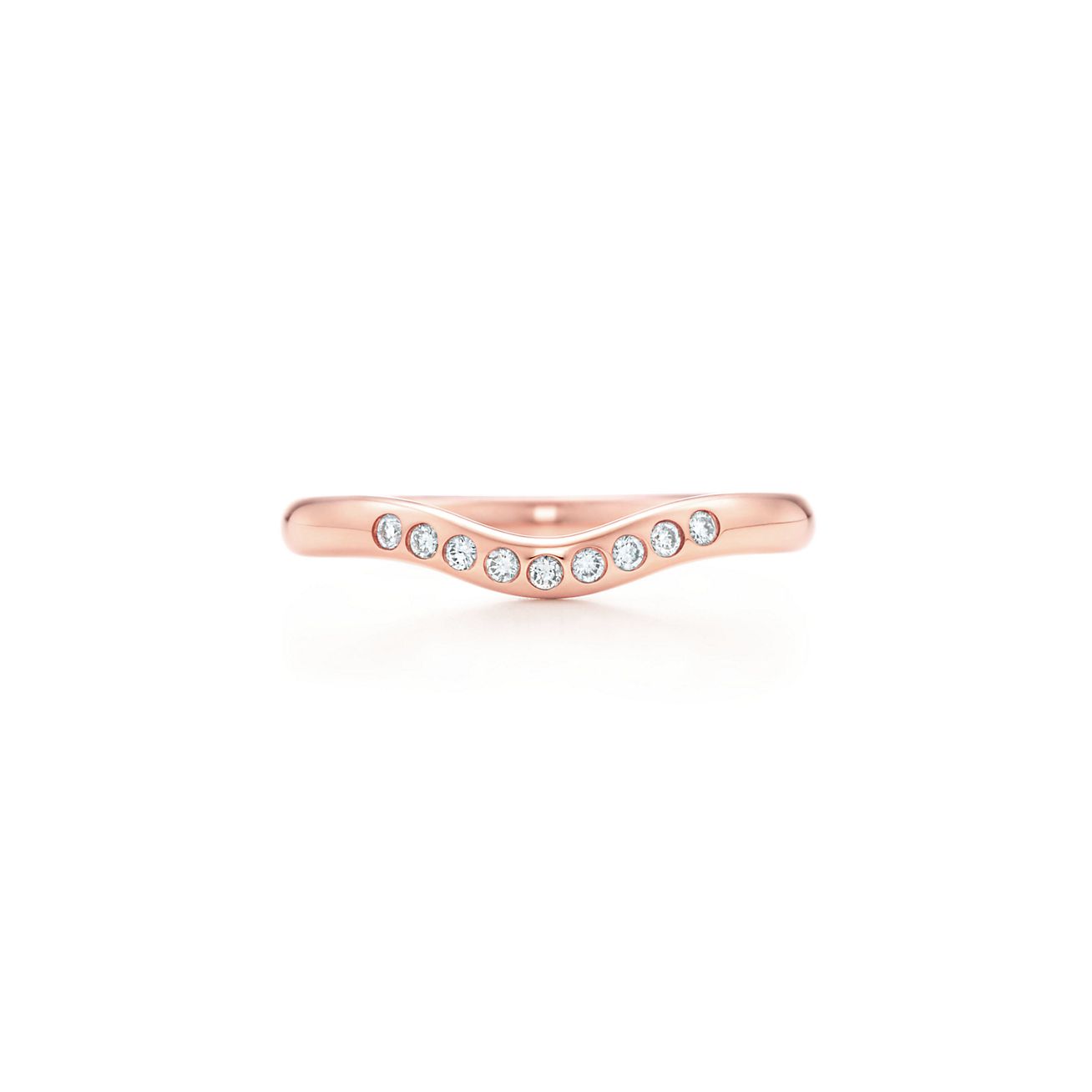 Elsa Peretti Wedding Band In 18k Rose Gold With Diamonds 2 Mm Elsa Peretti Wedding Band