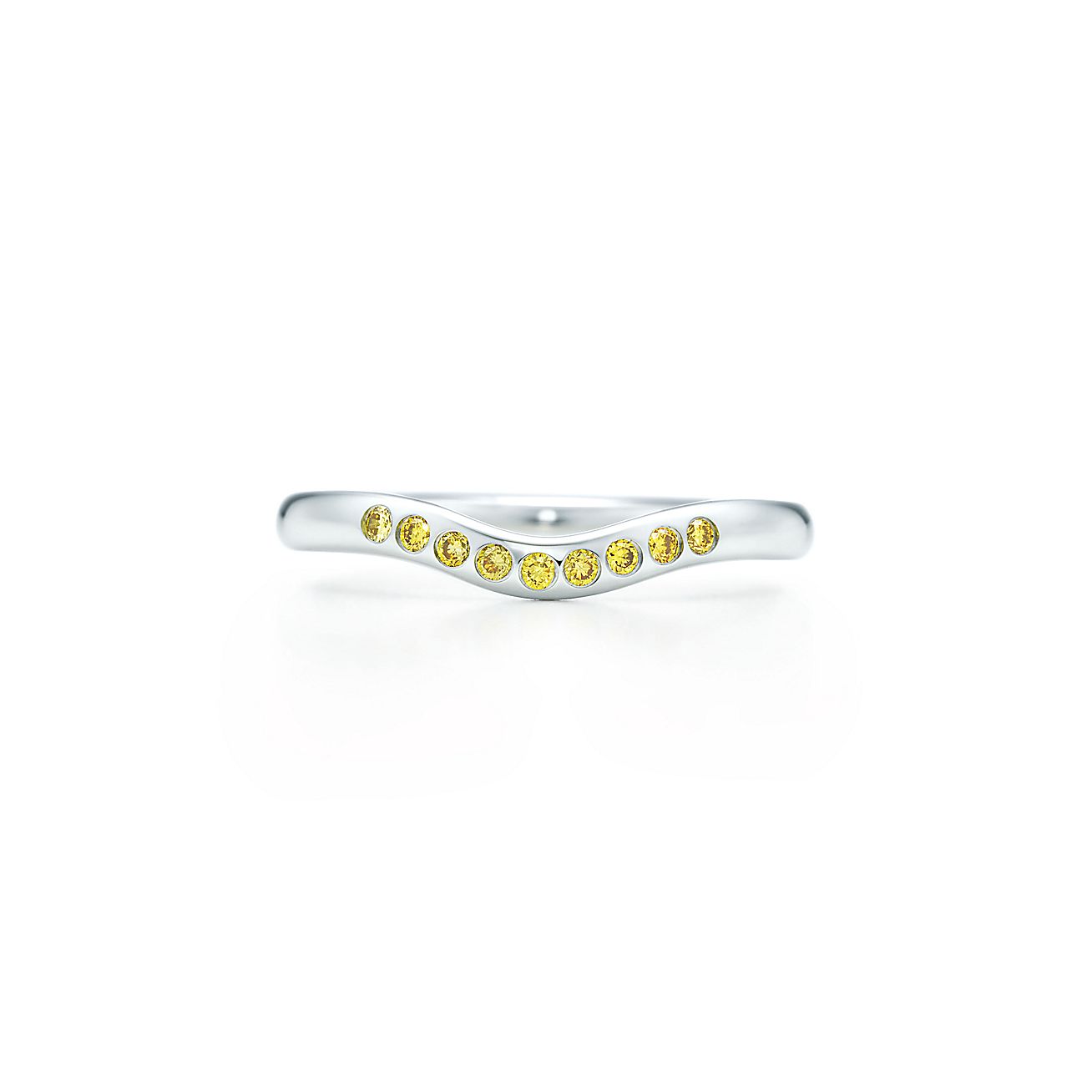 Elsa Peretti Wedding Band In Platinum With Tiffany Yellow Elsa Peretti Wedding Band In Platinum With Tiffany Yellow Diamonds 2 Mm Wide Co