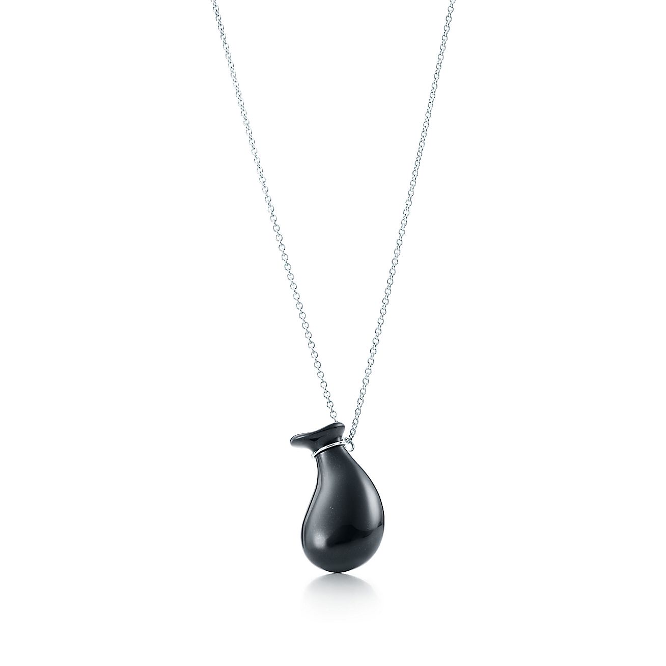 Elsa Peretti® Bottle jug pendant in black jade on a sterling silver