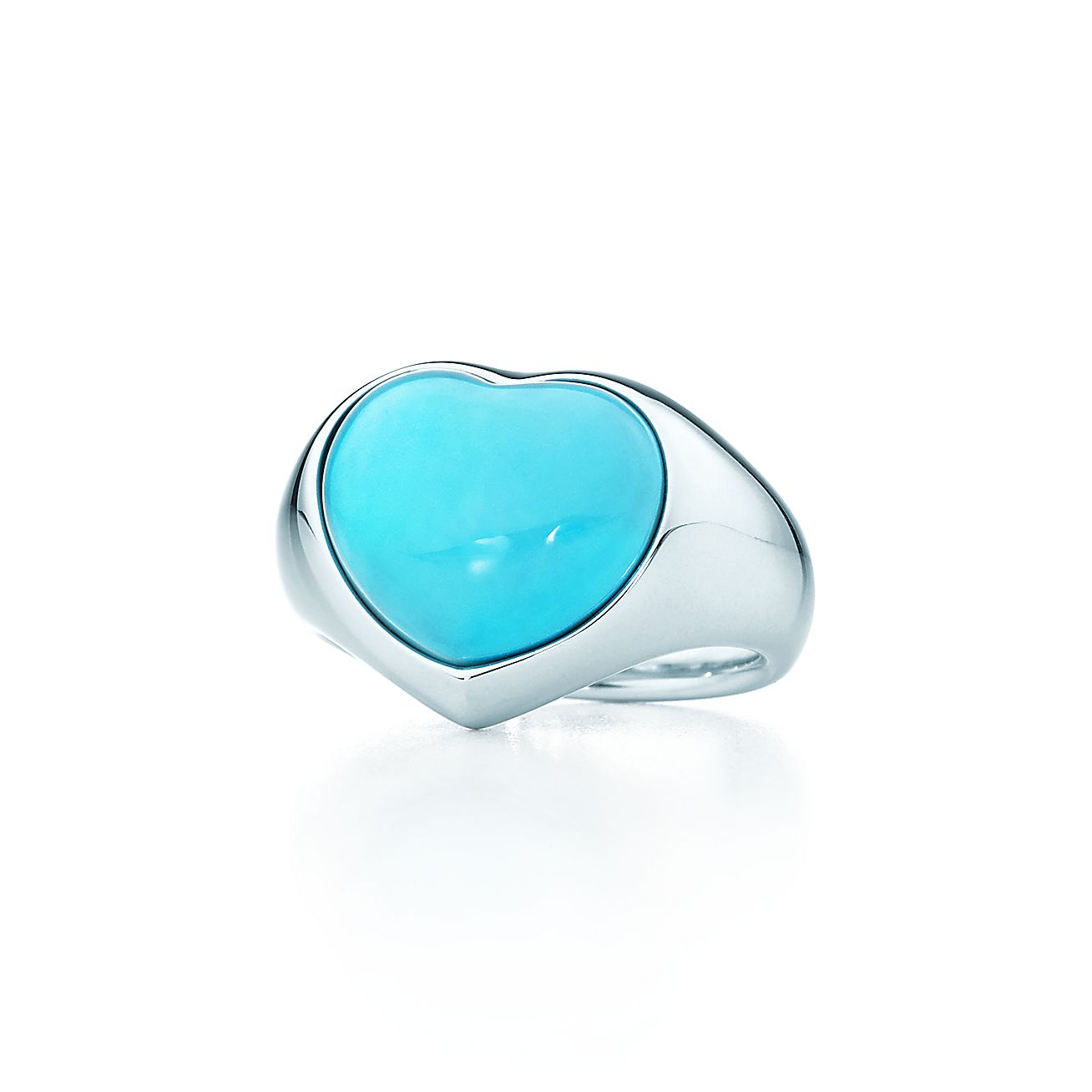 Elsa Peretti® Cabochon heart ring in sterling silver with turquoise