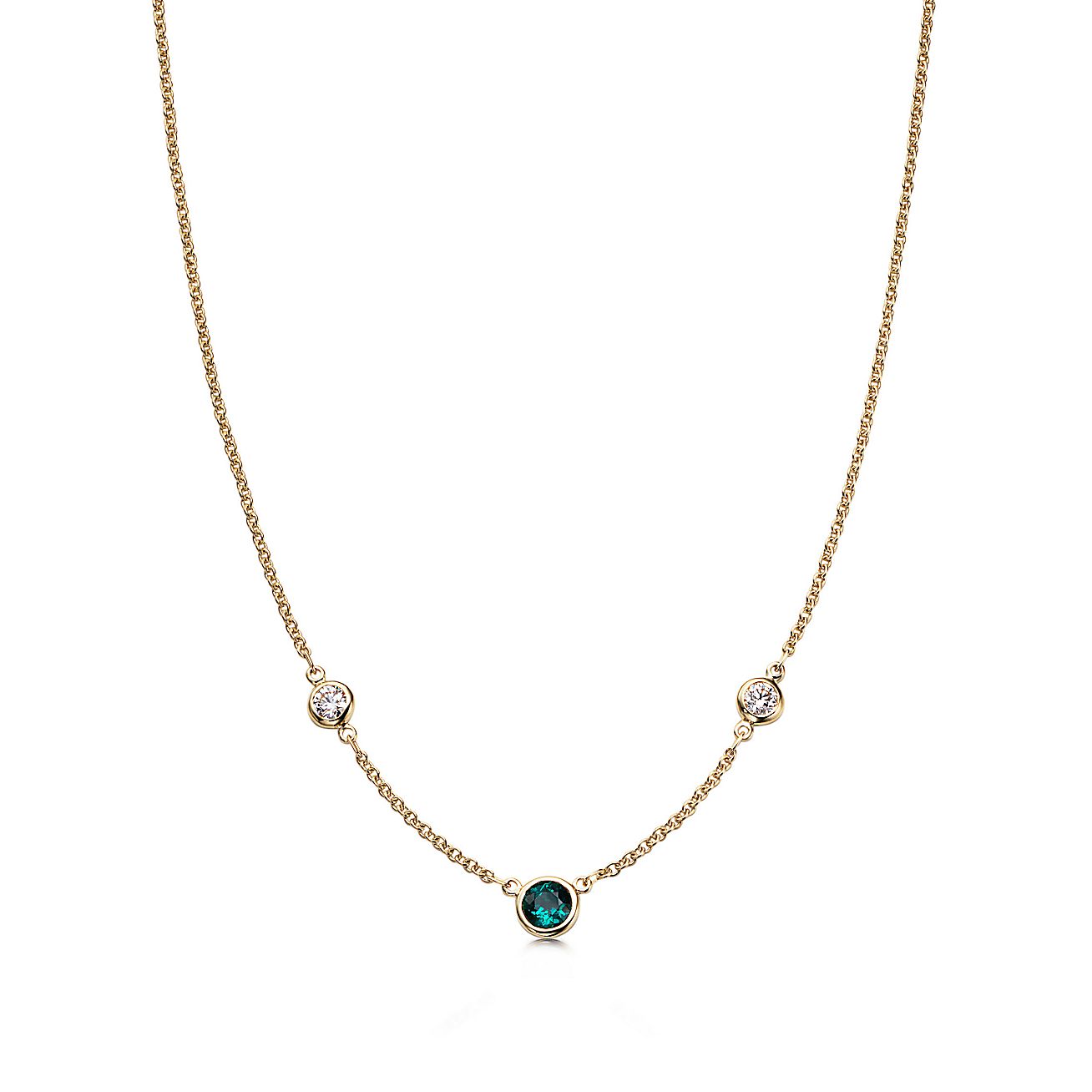 Elsa Peretti® Color by the Yard necklace in gold with diamonds and an ...