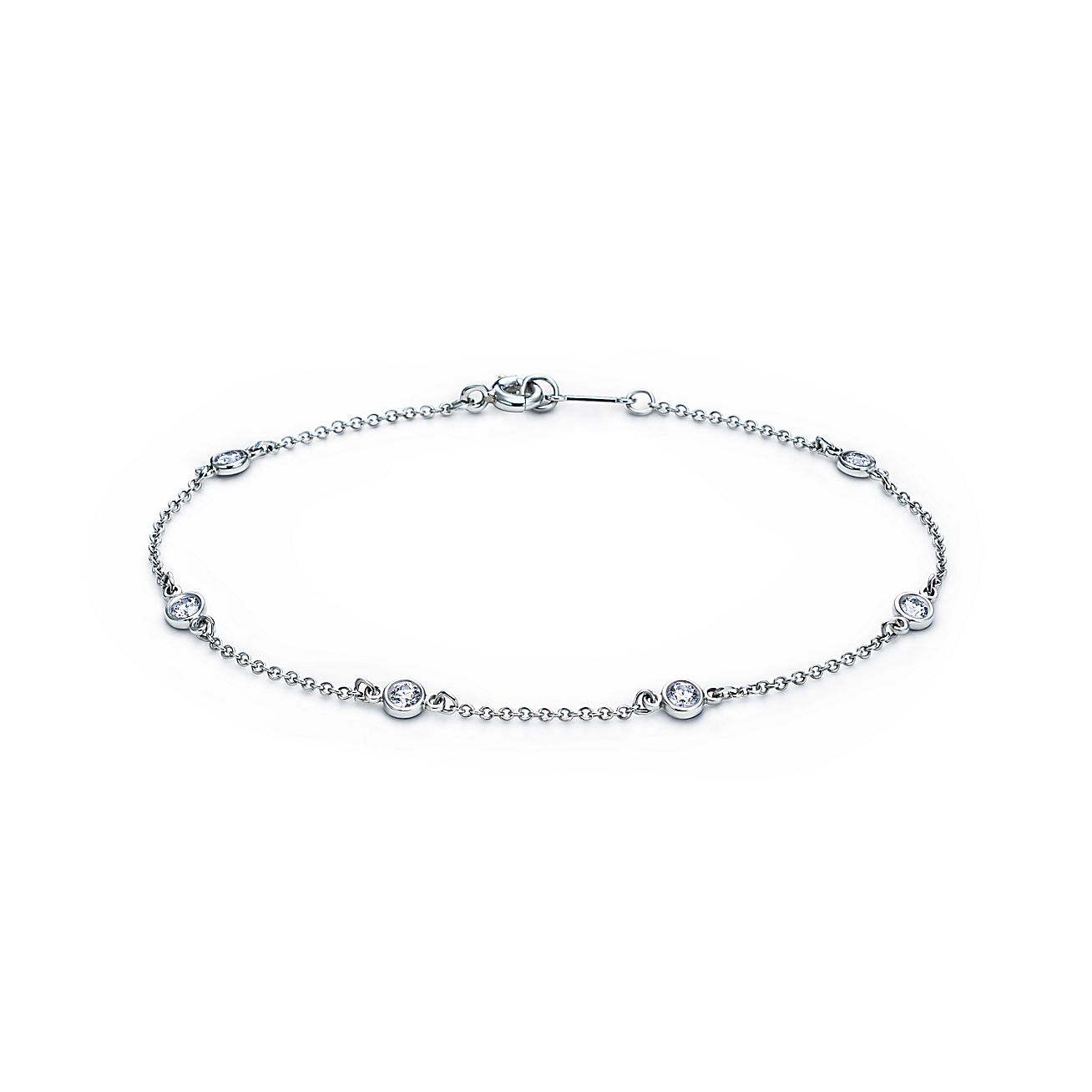 Elsa Peretti® Diamonds by the Yard® bracelet in platinum. Tiffany & Co.