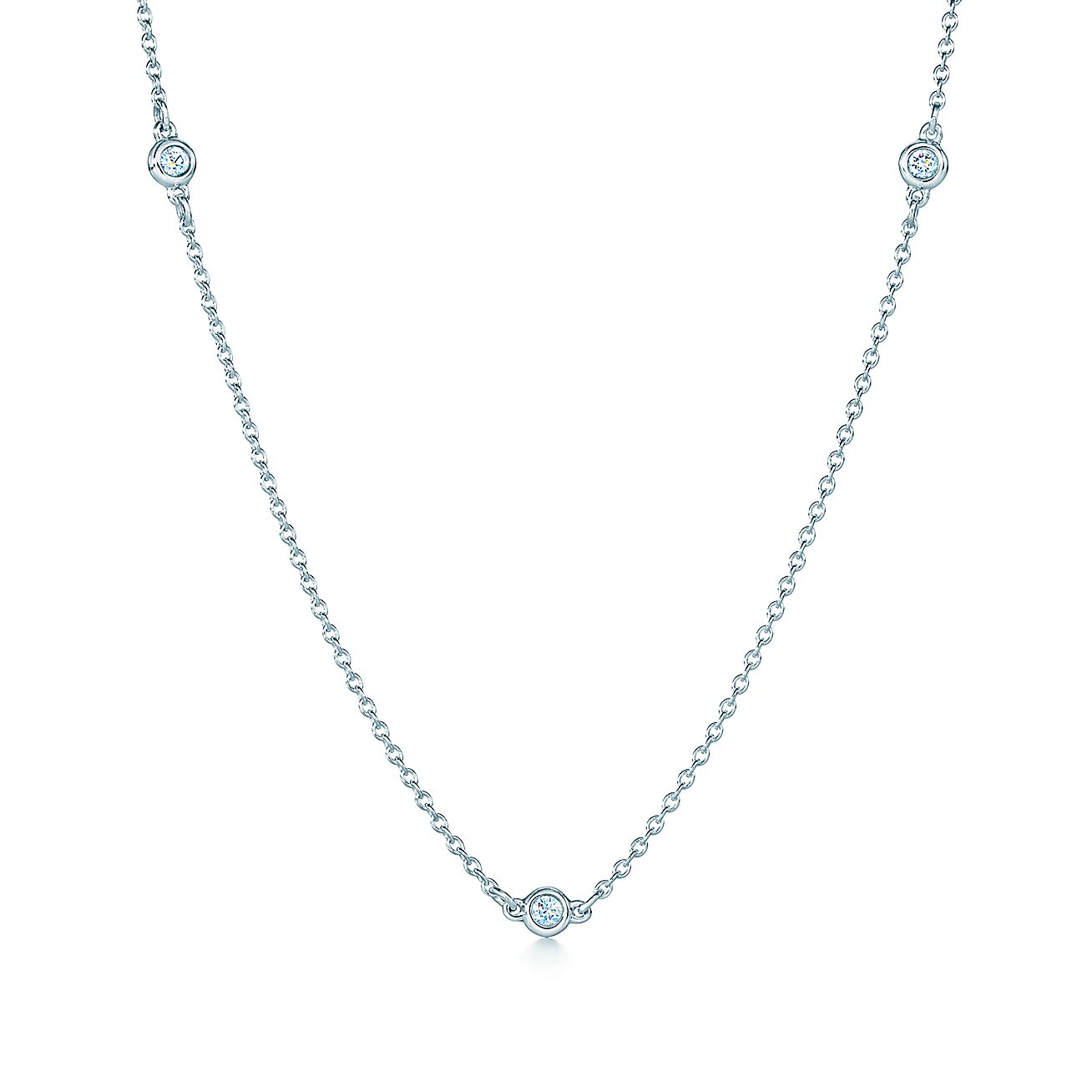 Elsa Peretti® Diamonds by the Yard® necklace in sterling silver. Tiffany & Co.