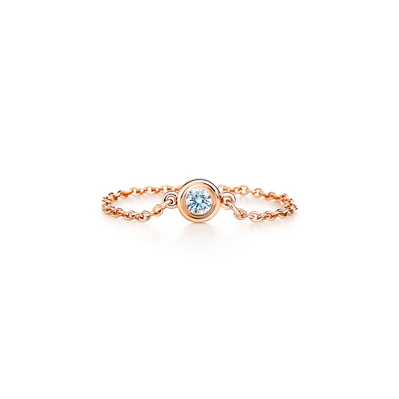 Elsa Peretti® Diamonds by the Yard® ring in 18k rose gold. Tiffany & Co.