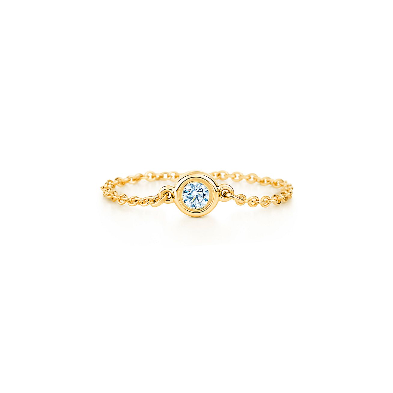 Elsa Peretti® Diamonds by the Yard® ring in 18k gold. Tiffany & Co.
