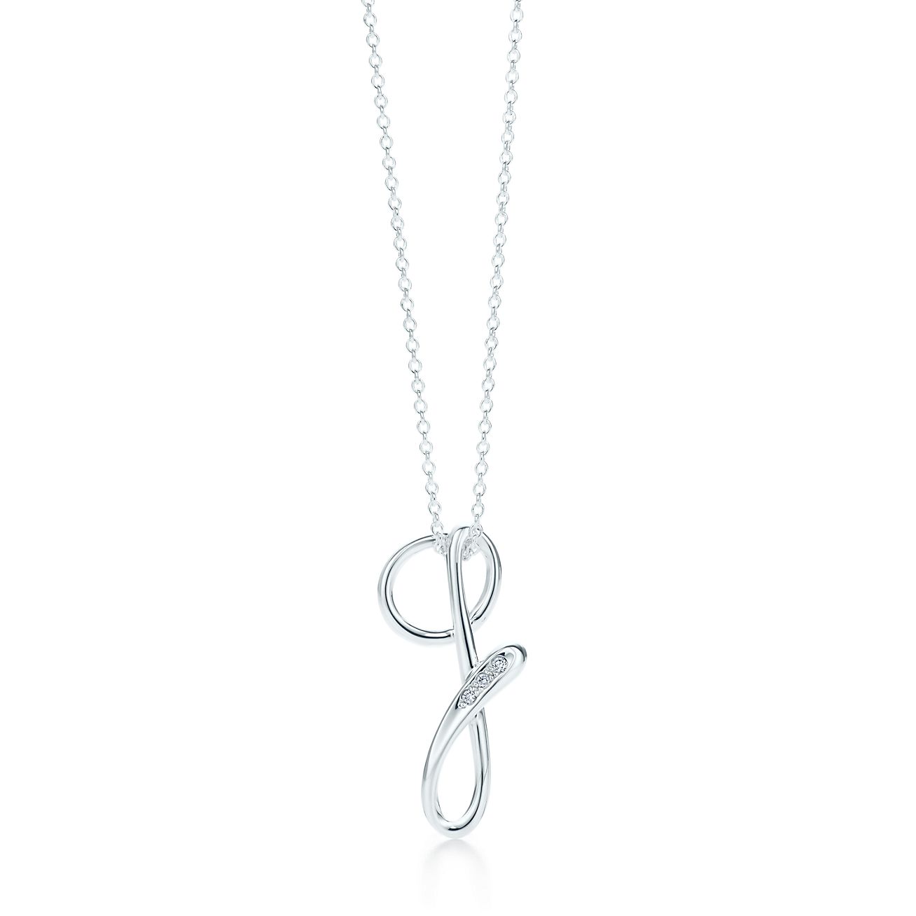 Elsa Peretti® Alphabet Pendant In Silver With Diamonds. Letters A-Z ...