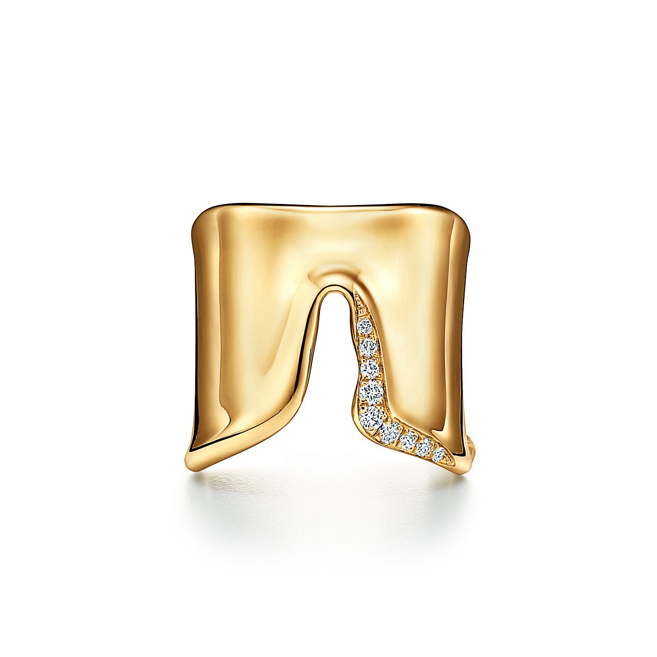 Tiffany & Co. エルサペルッティ Elsa Peretti® Split Ring in Yellow Gold with Diamonds | Tiffany