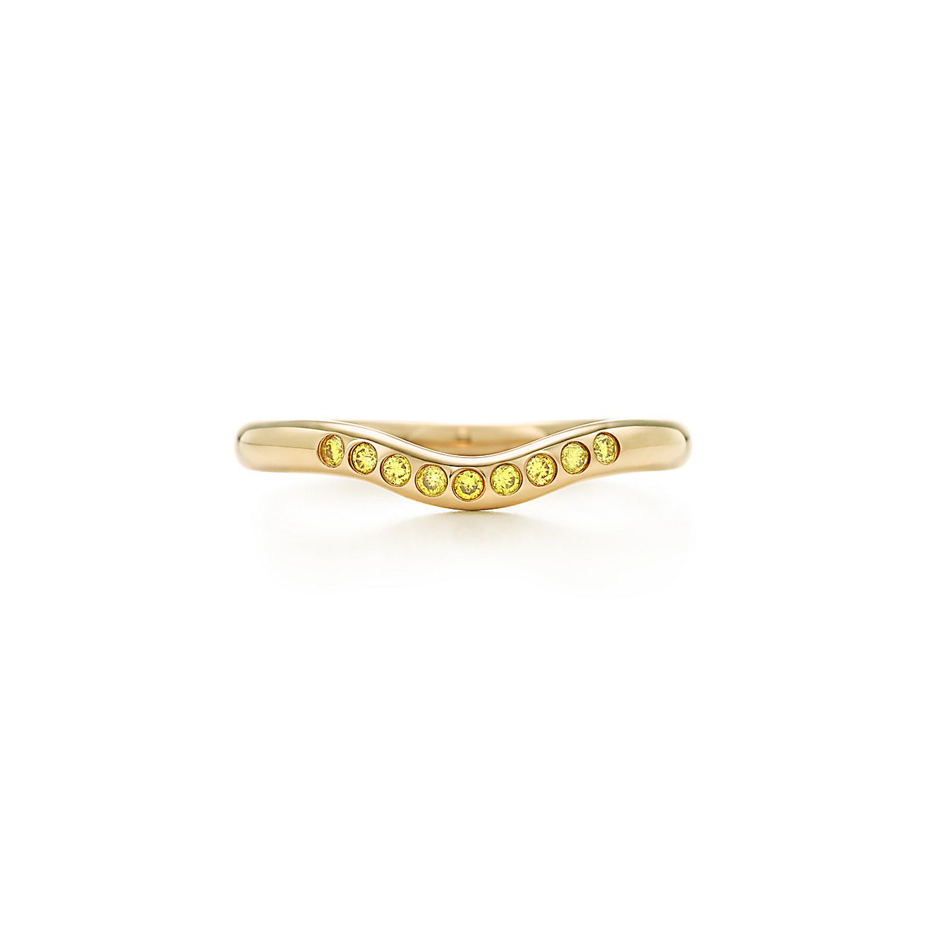 Elsa Peretti® wedding band ring with yellow diamonds in 18k gold, 2 mm