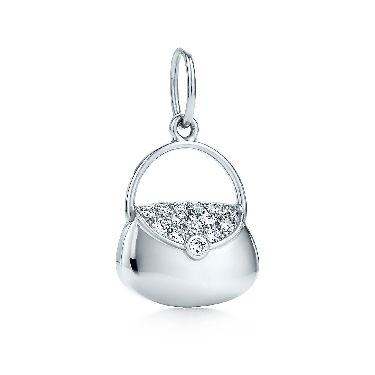 Handbag charm with diamonds in platinum, mini. | Tiffany & Co.
