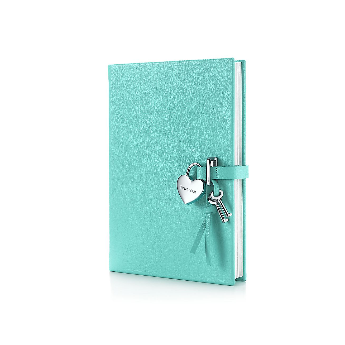 Heart lock diary in Tiffany Blue grain leather. More colors available ...