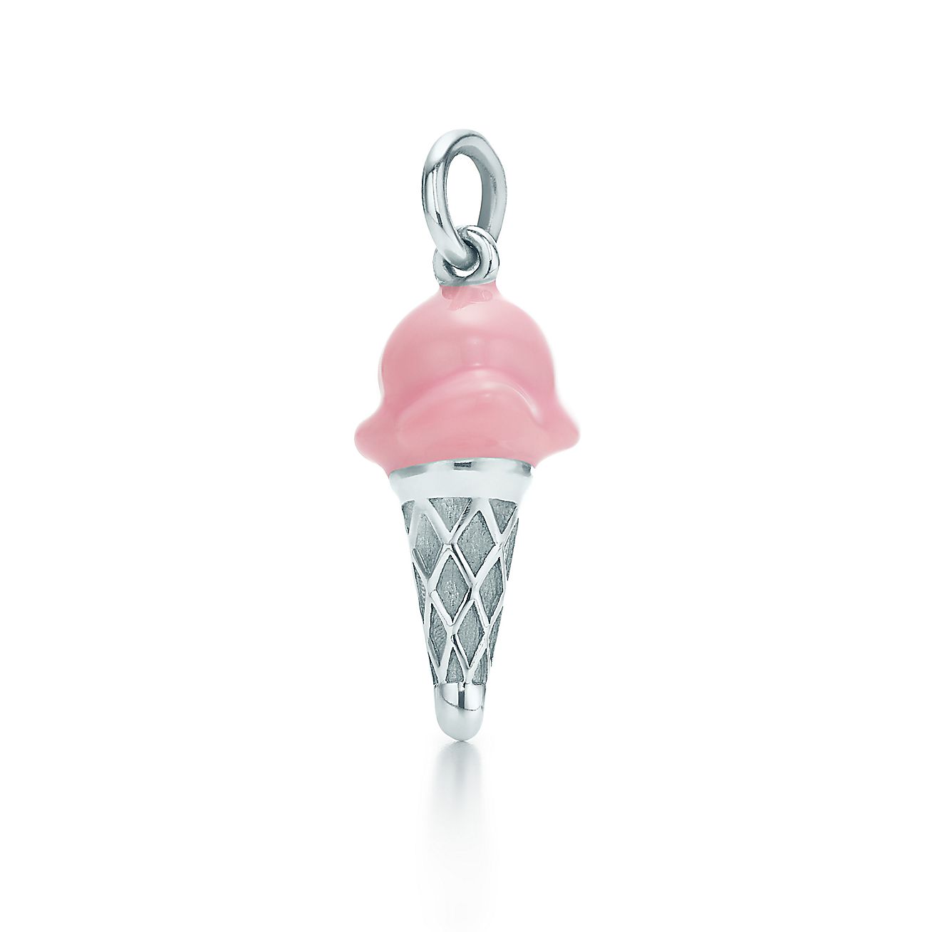 ice cream cone charm in sterling silver with pink enamel ice cream cone charm in sterling silver with pink enamel
