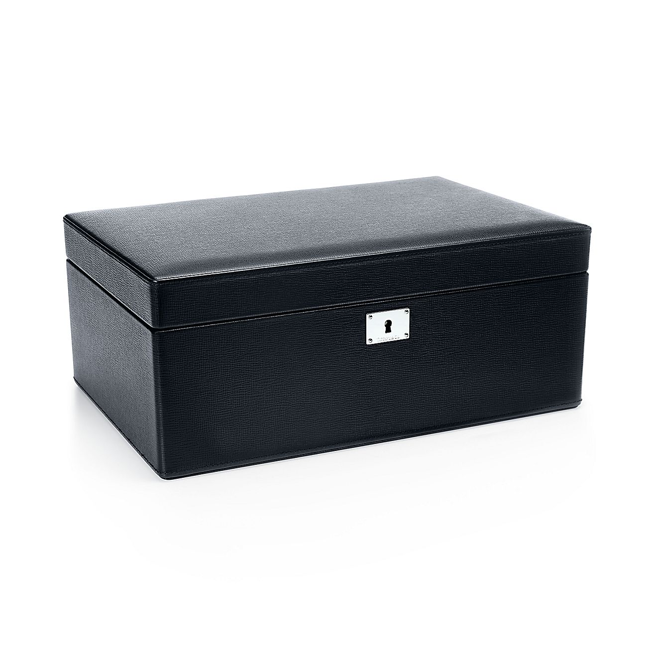Jewelry box in onyx leather, large. More colors available. Tiffany & Co.