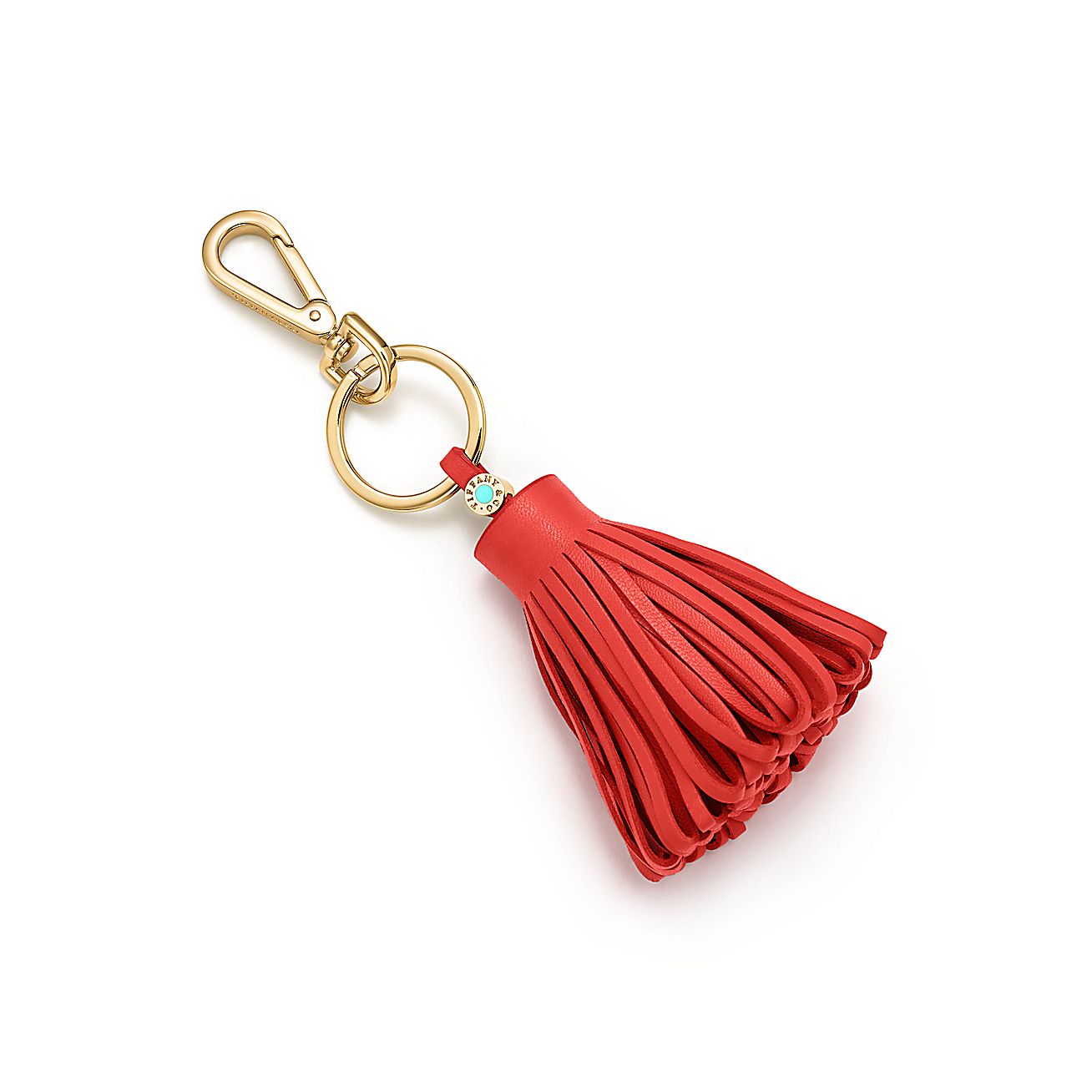 Loop tassel key chain in poppy smooth leather. More colors available
