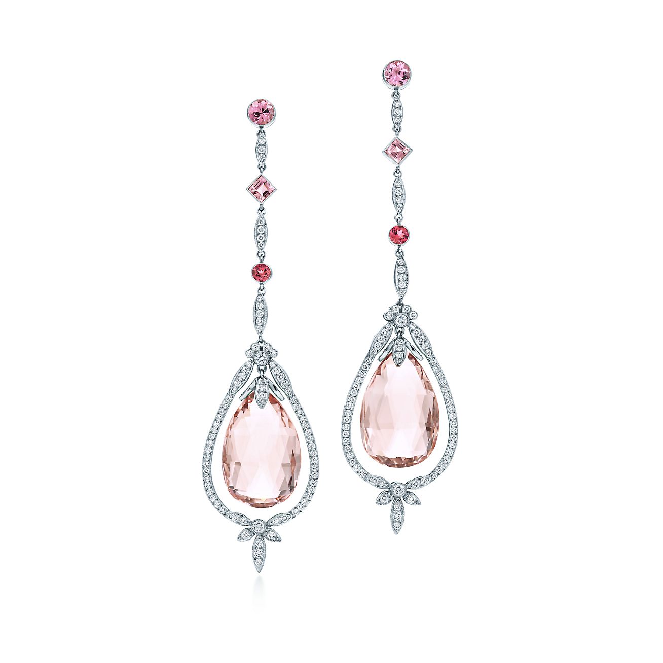 morganite teardrop earrings