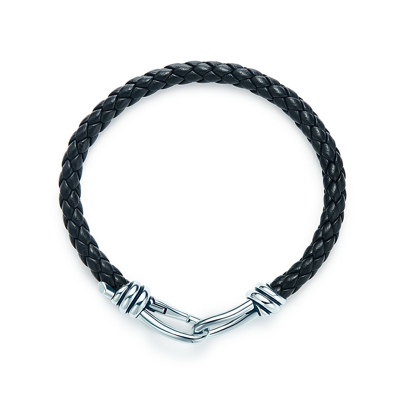 Paloma Picasso® Knot Single Braid Bracelet Of Sterling Silver And Black Leather Tiffany And Co