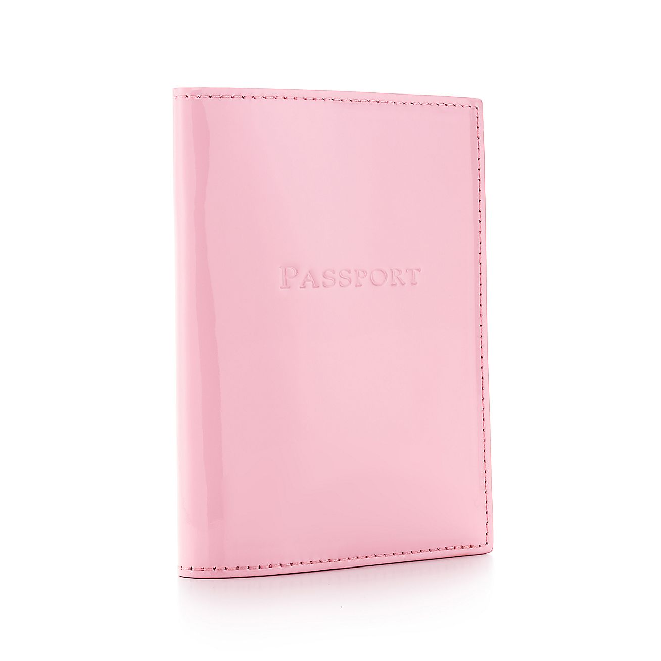 Passport cover in pink patent leather. Tiffany & Co.