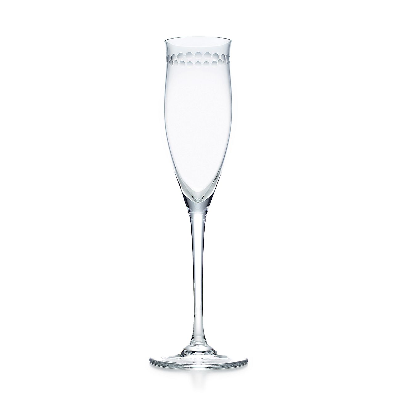 Pearl champagne flute in crystal. Tiffany & Co.