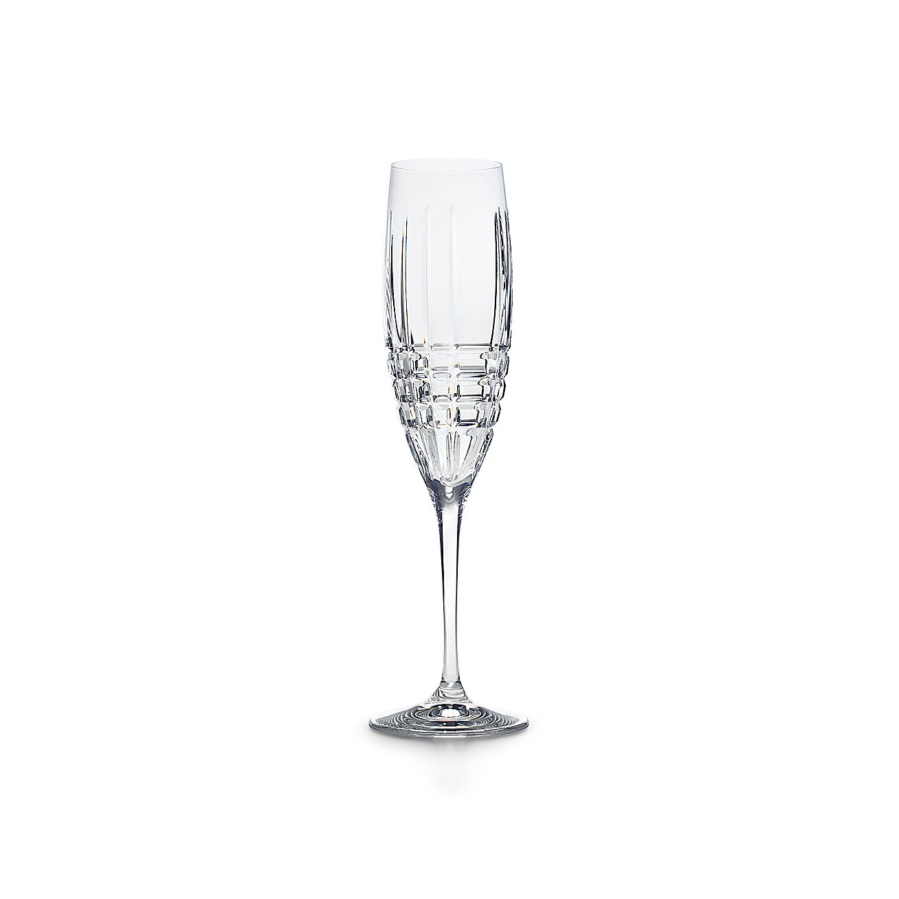 Plaid champagne flute in crystal. Tiffany & Co.