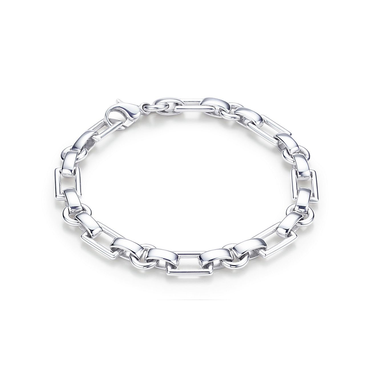 Rectangle link men's bracelet in sterling silver. Tiffany & Co.