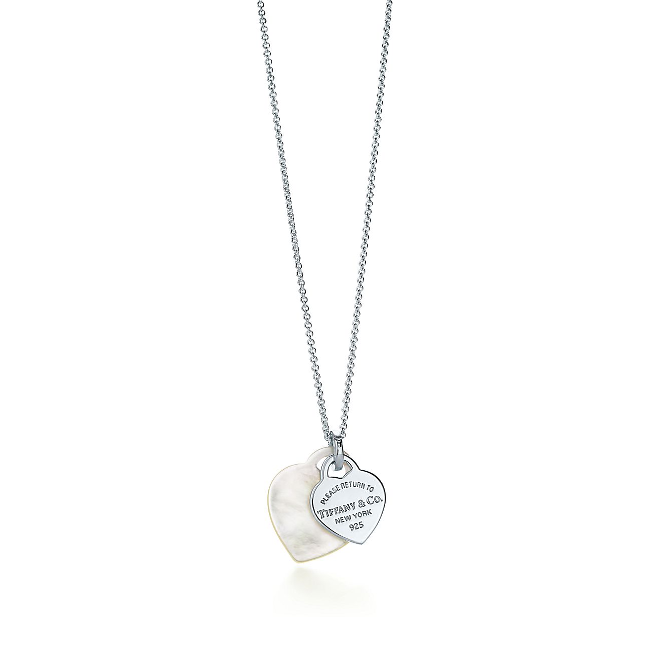 Return To Tiffany™ Double Heart Pendant In Mother Of Pearl And Sterling