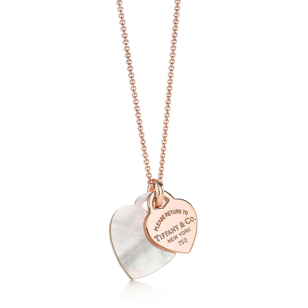 Tiffany small double heart necklace clearance
