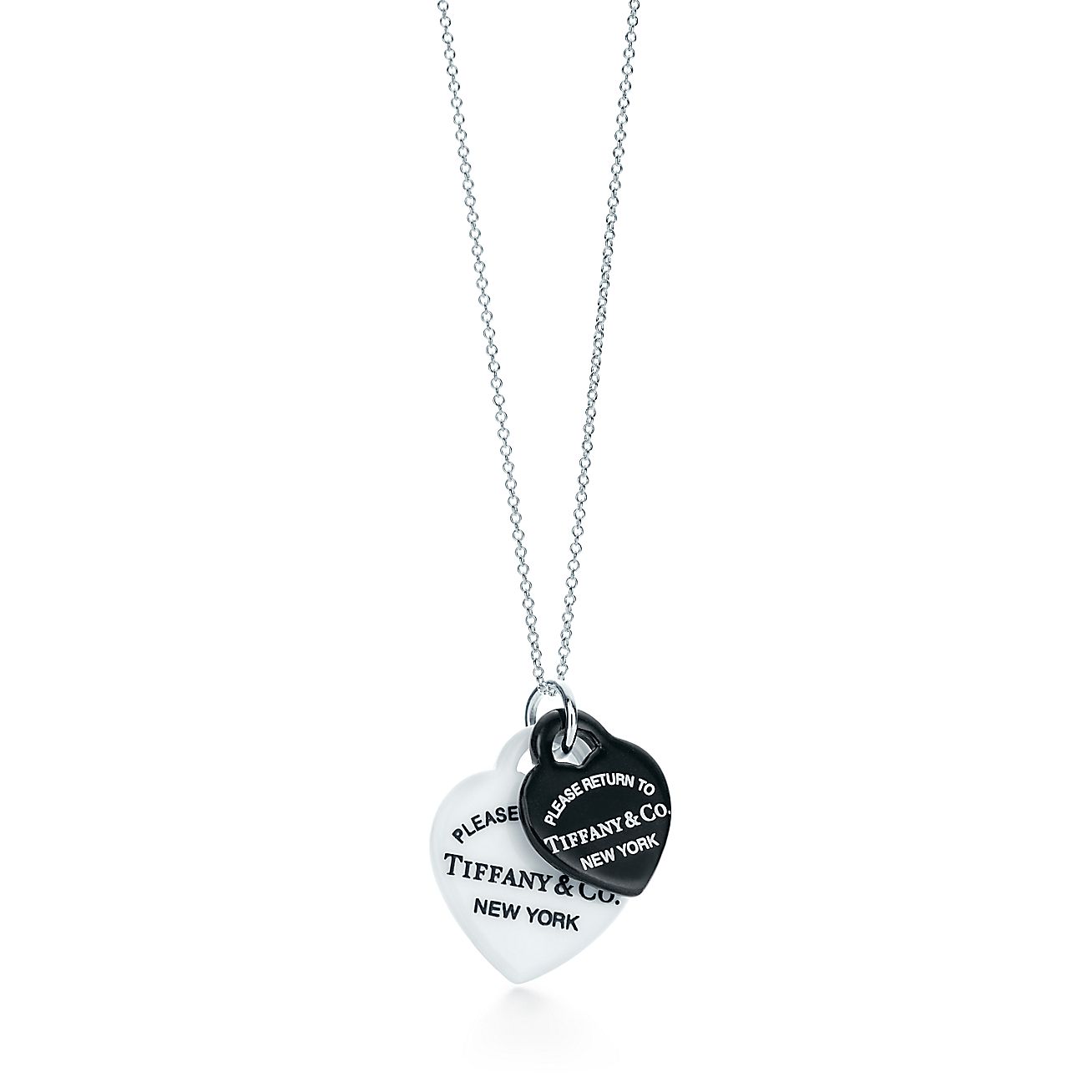 Mini double heart tag tiffany clearance