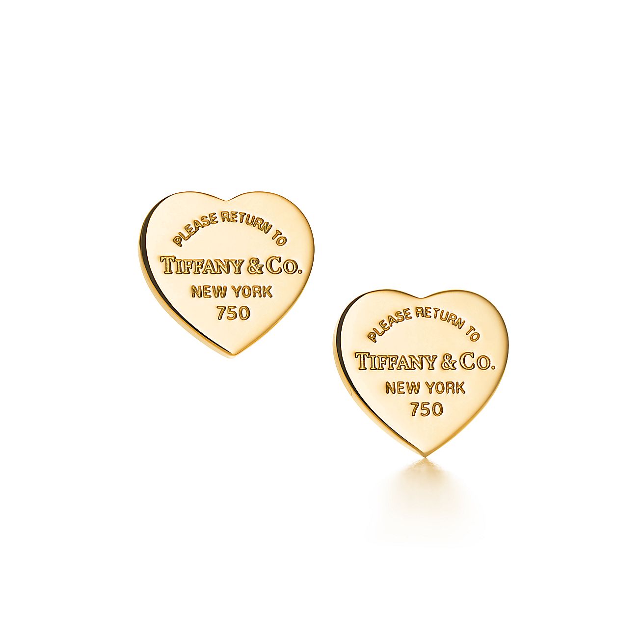 Return to Tiffany® mini heart tag earrings in 18k gold. Tiffany & Co.