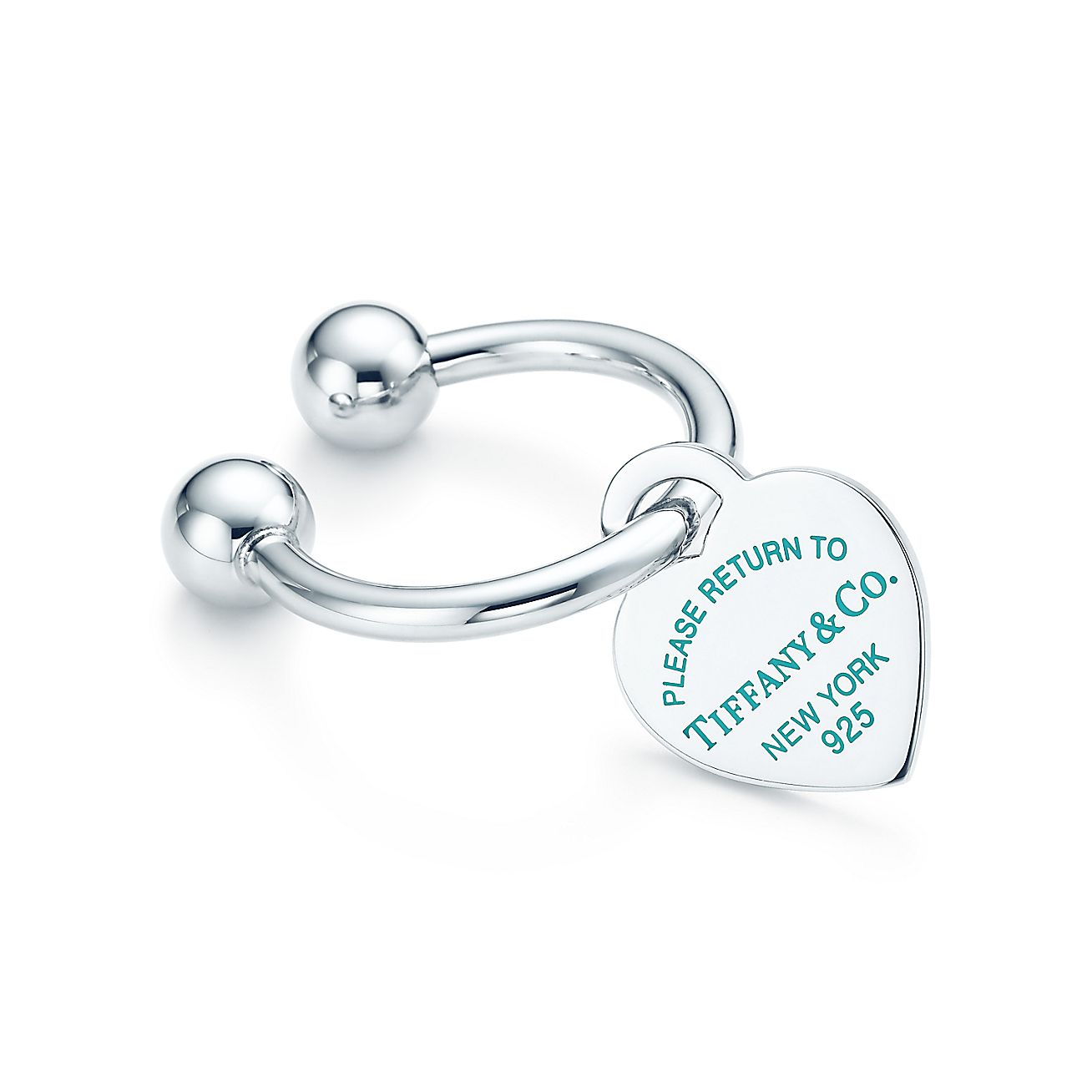 Return to Tiffany™ heart tag key ring in sterling silver with enamel