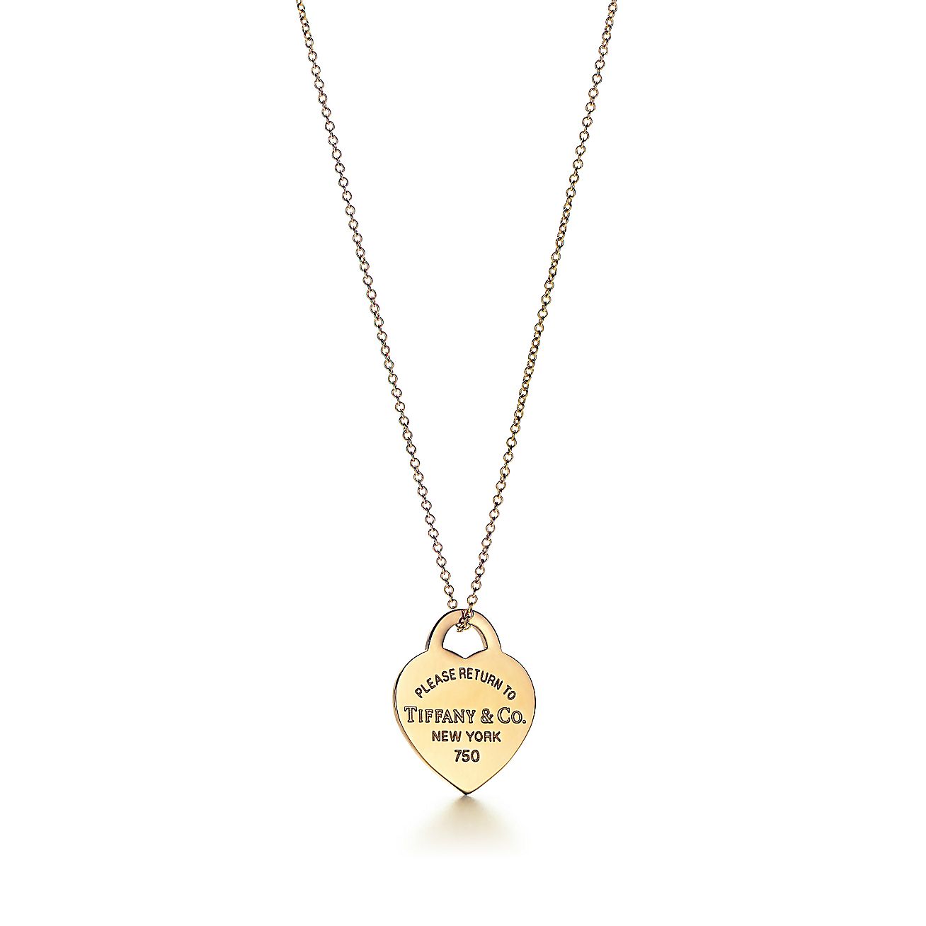 Return to Tiffany® heart tag pendant in 18k gold, small. Tiffany & Co.