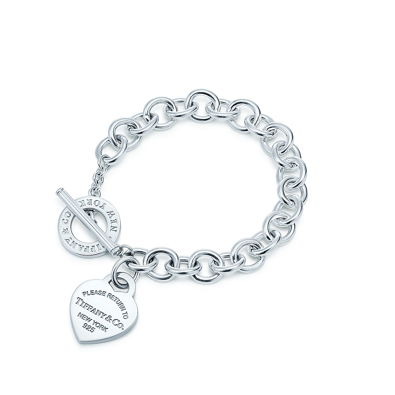 Return to Tiffany™ Medium heart tag in sterling silver on a toggle