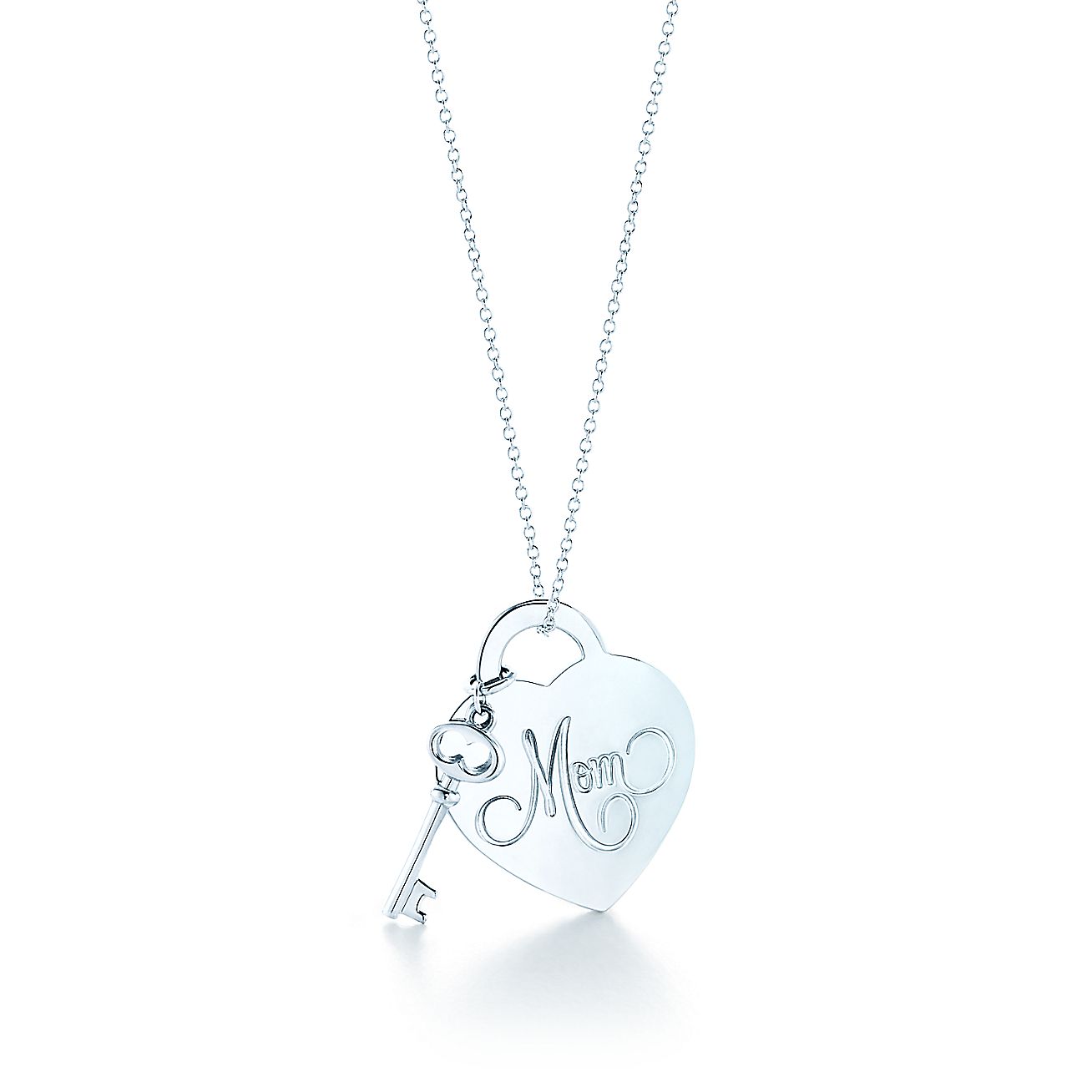 Return to Tiffany® Mom heart tag with key pendant in sterling silver