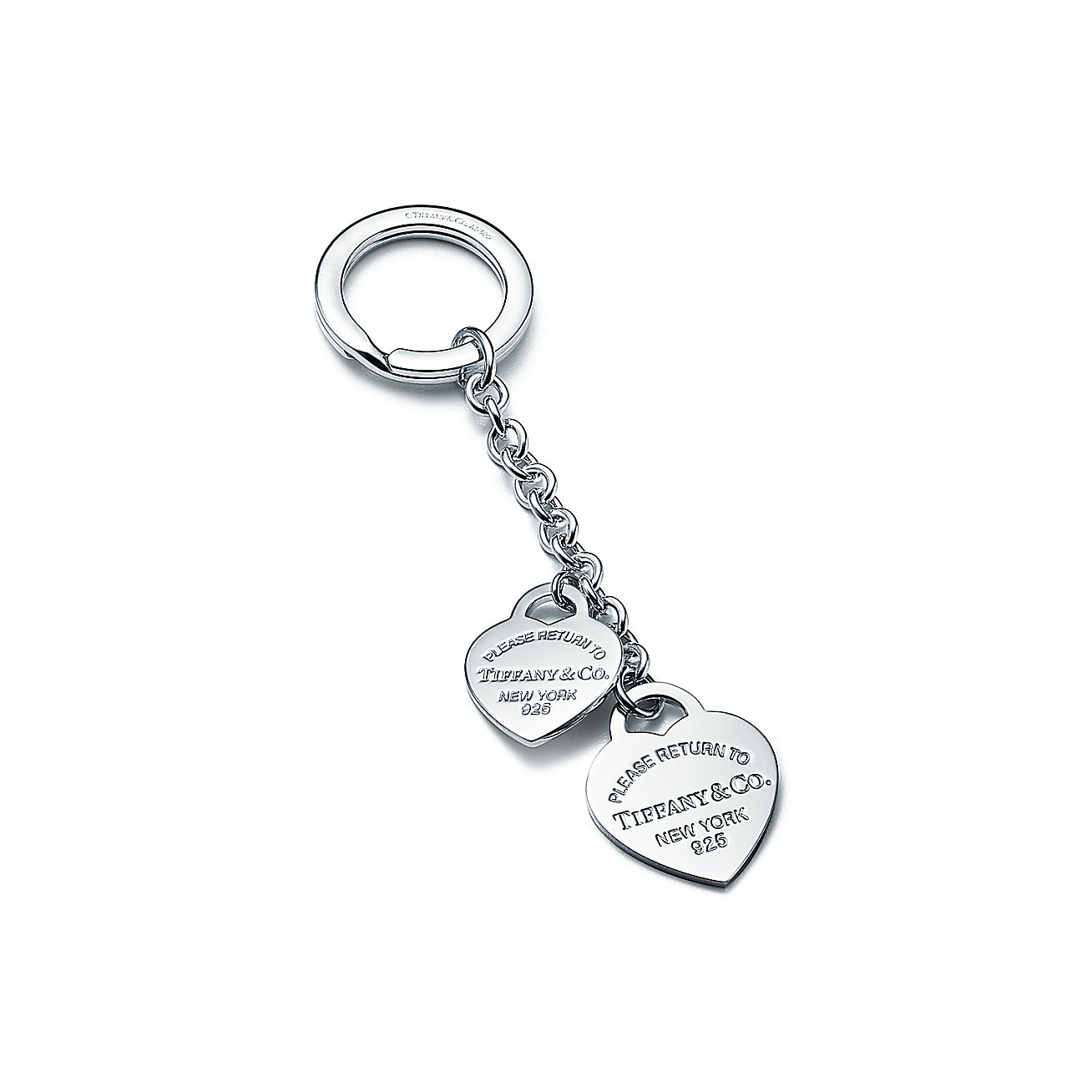 Return to Tiffany® two heart tag key ring in sterling silver. | Tiffany