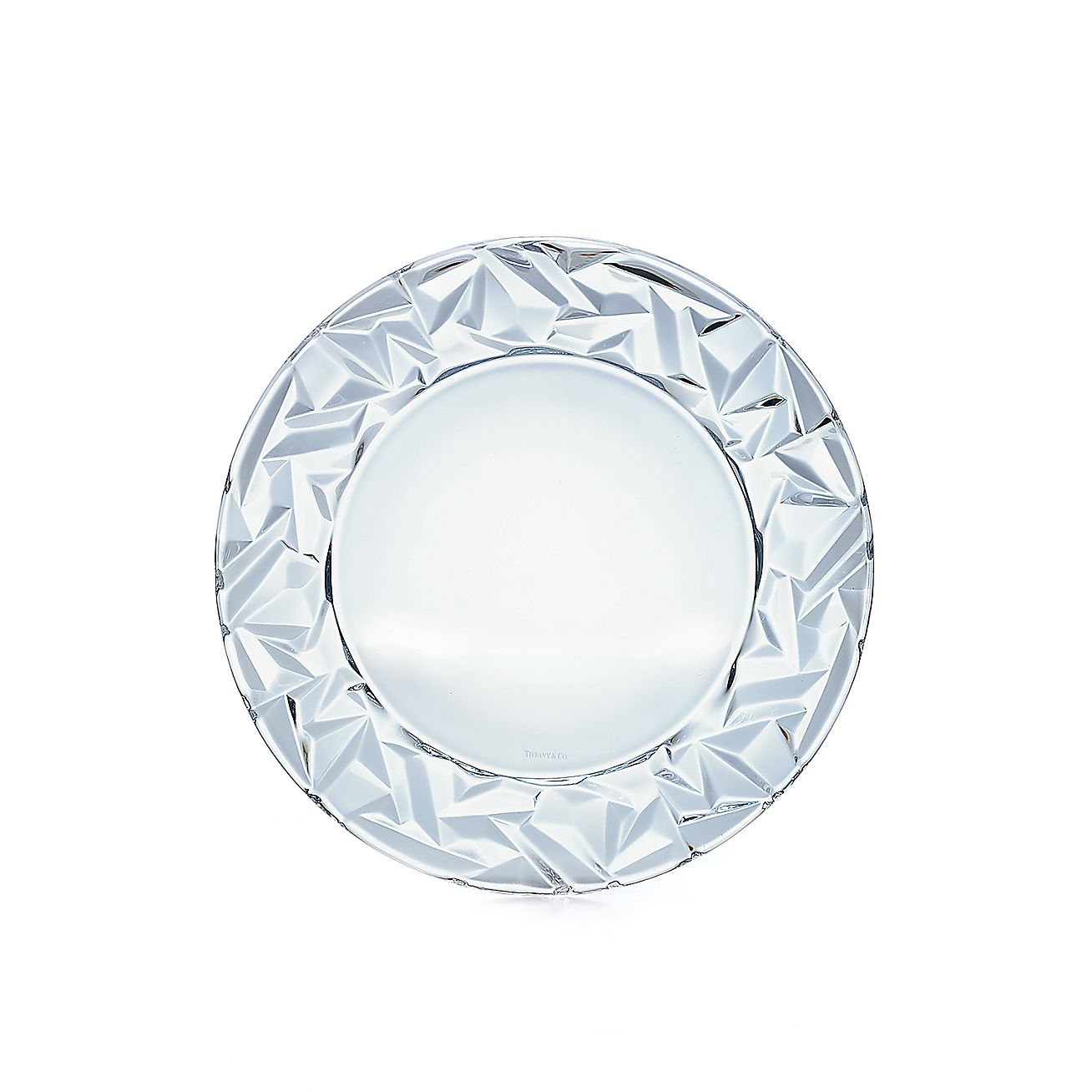 Rockcut dessert plate in crystal. Tiffany & Co.