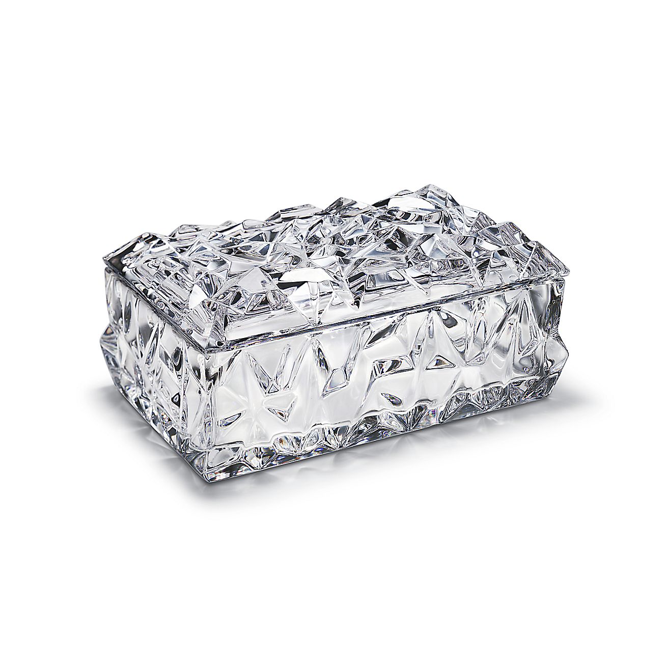 Rockcut rectangular box in crystal. Tiffany & Co.