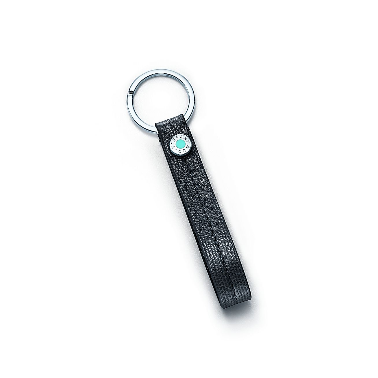 Snap loop key chain in palladiumplated brass with black textured