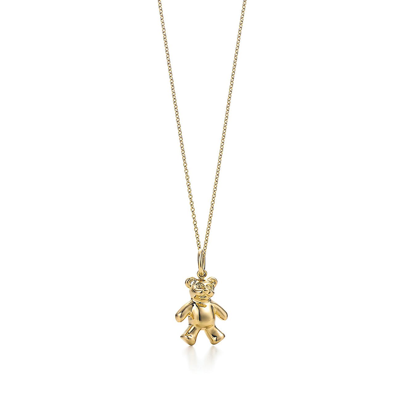 Teddy Bear charm in 18k gold on a chain. Tiffany & Co.