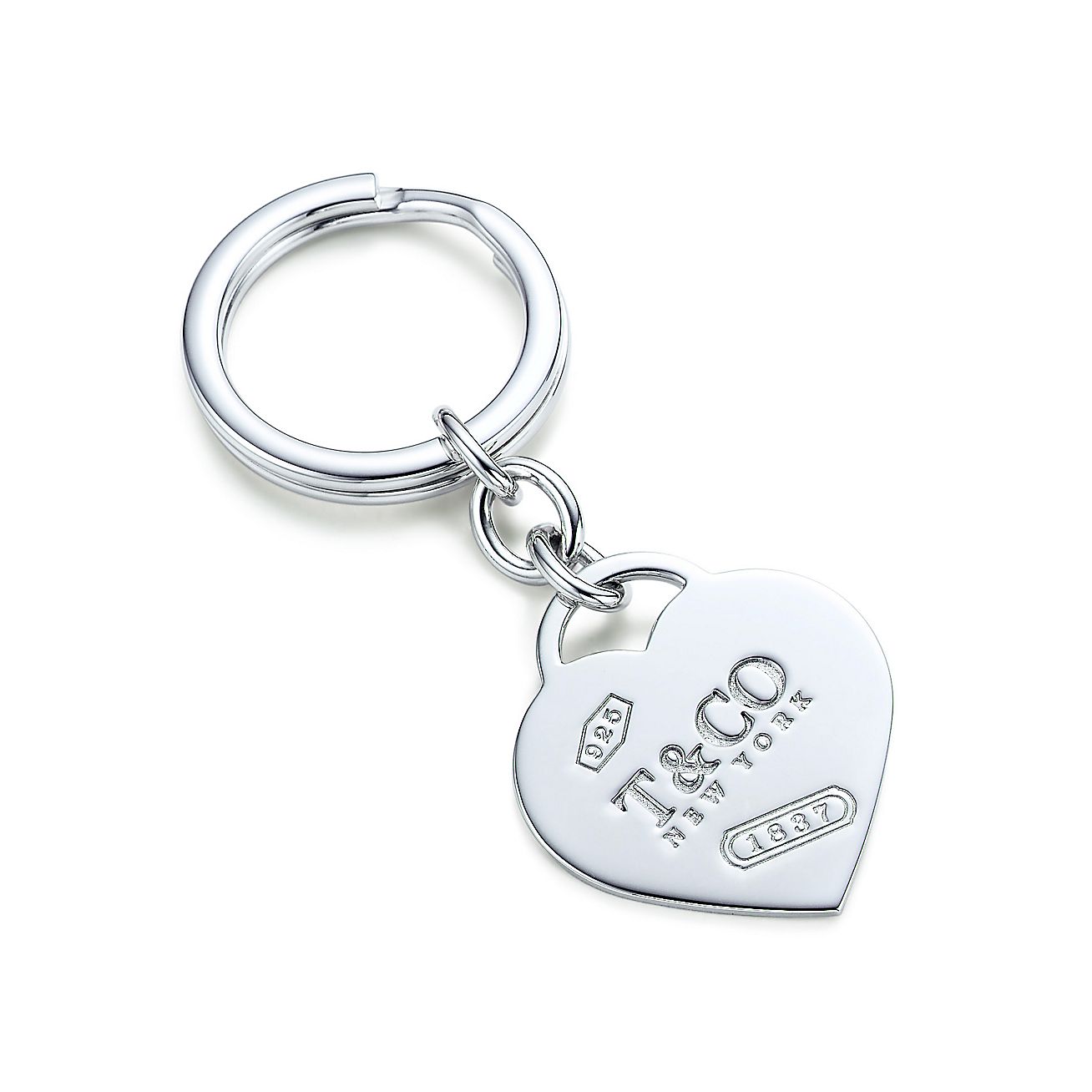Tiffany 1837™ heart tag key ring in sterling silver. Tiffany & Co.