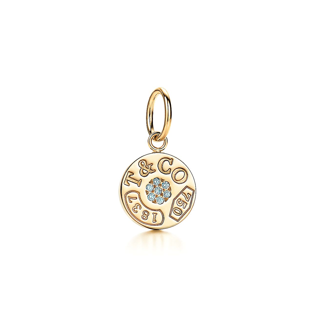 Tiffany 1837™ circle charm with diamonds in 18k gold. Tiffany & Co.